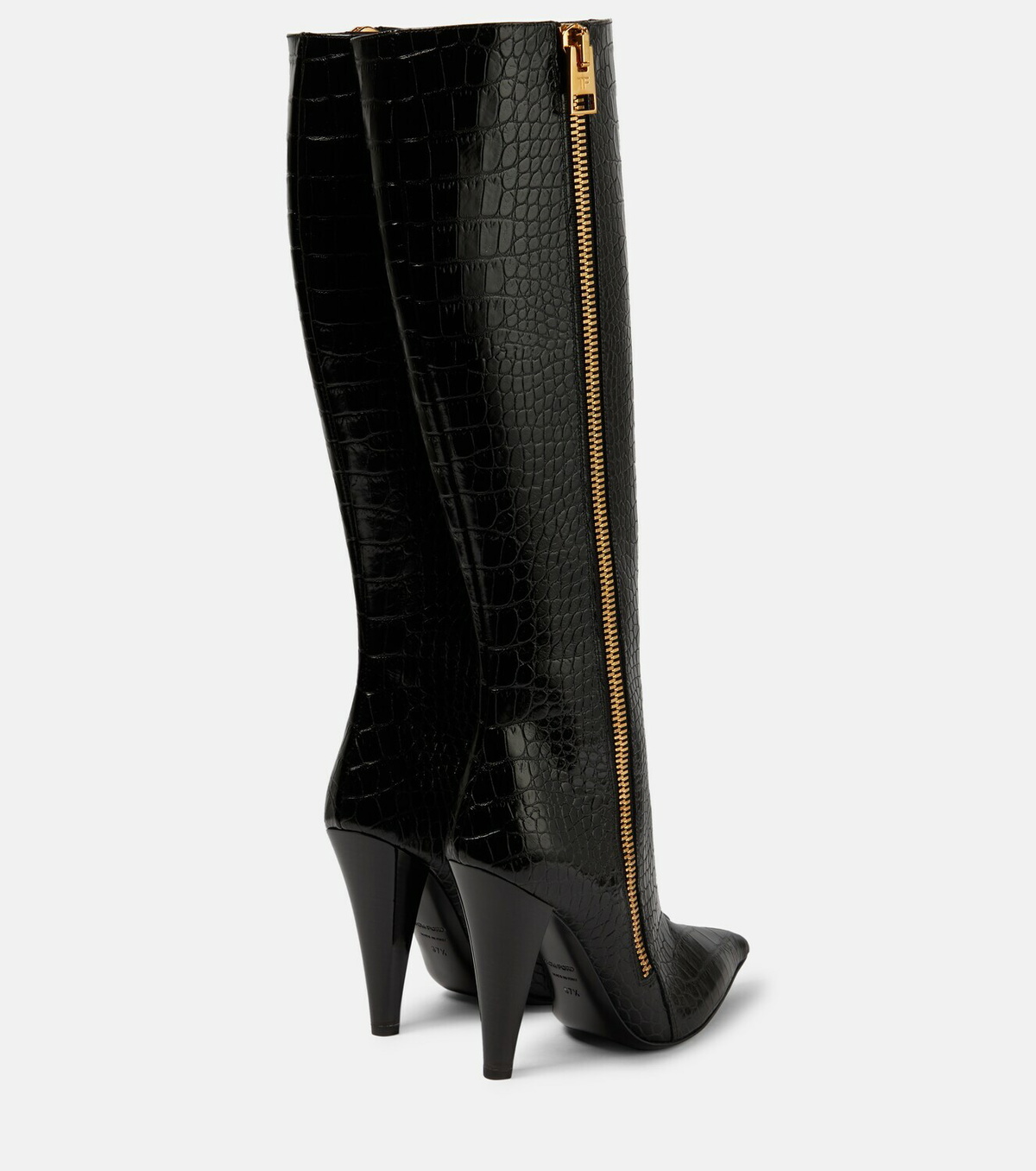 Tom Ford Croc-effect leather knee-high boots