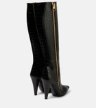 Tom Ford Croc-effect leather knee-high boots