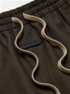 Fear of God - Logo-Appliquéd Wool-Canvas Drawstring Shorts - Brown