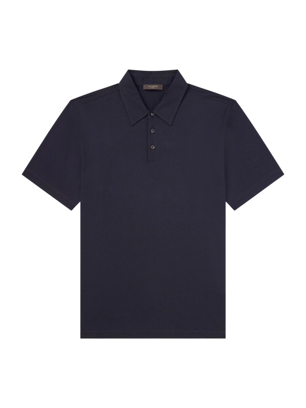 Photo: Slowear - Cotton and Silk-Blend Jersey Polo Shirt - Blue