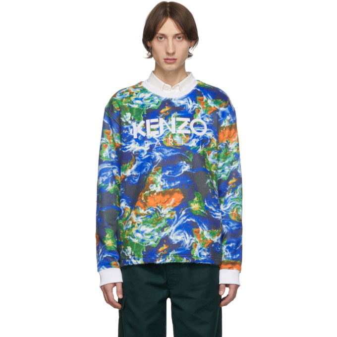 Photo: Kenzo Blue Kenzo World Sweatshirt