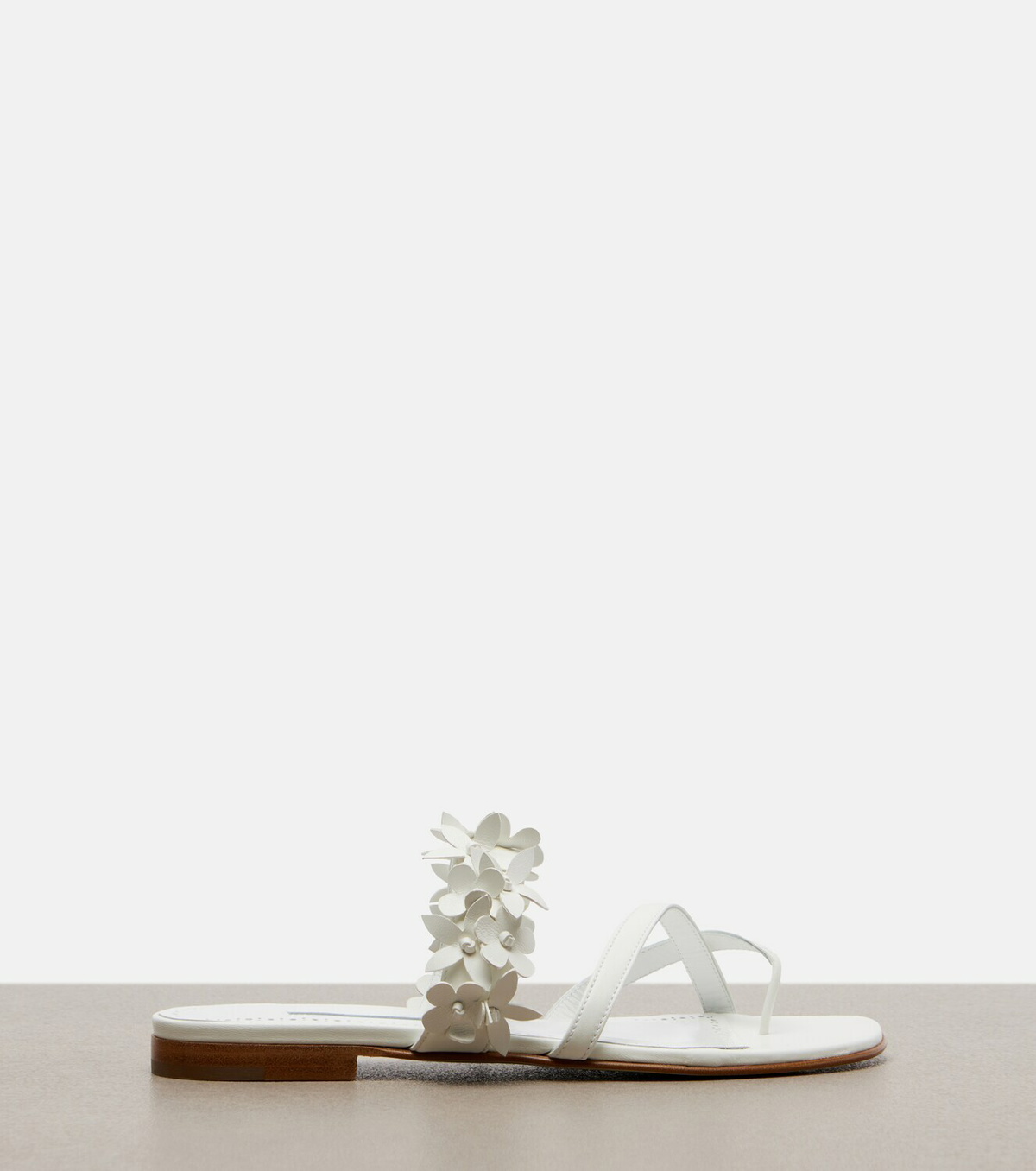 Manolo Blahnik Fiosa appliqué leather thong sandals