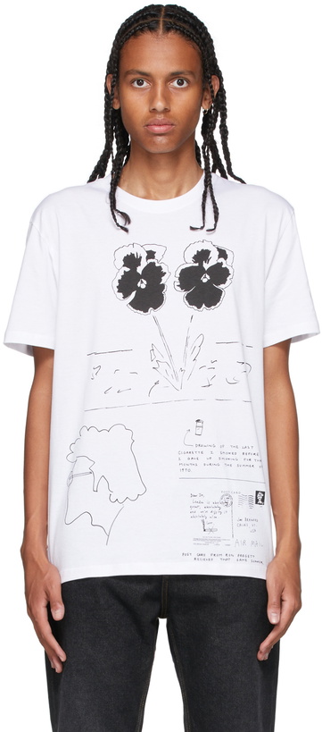 Photo: Loewe White Pansy Print T-Shirt