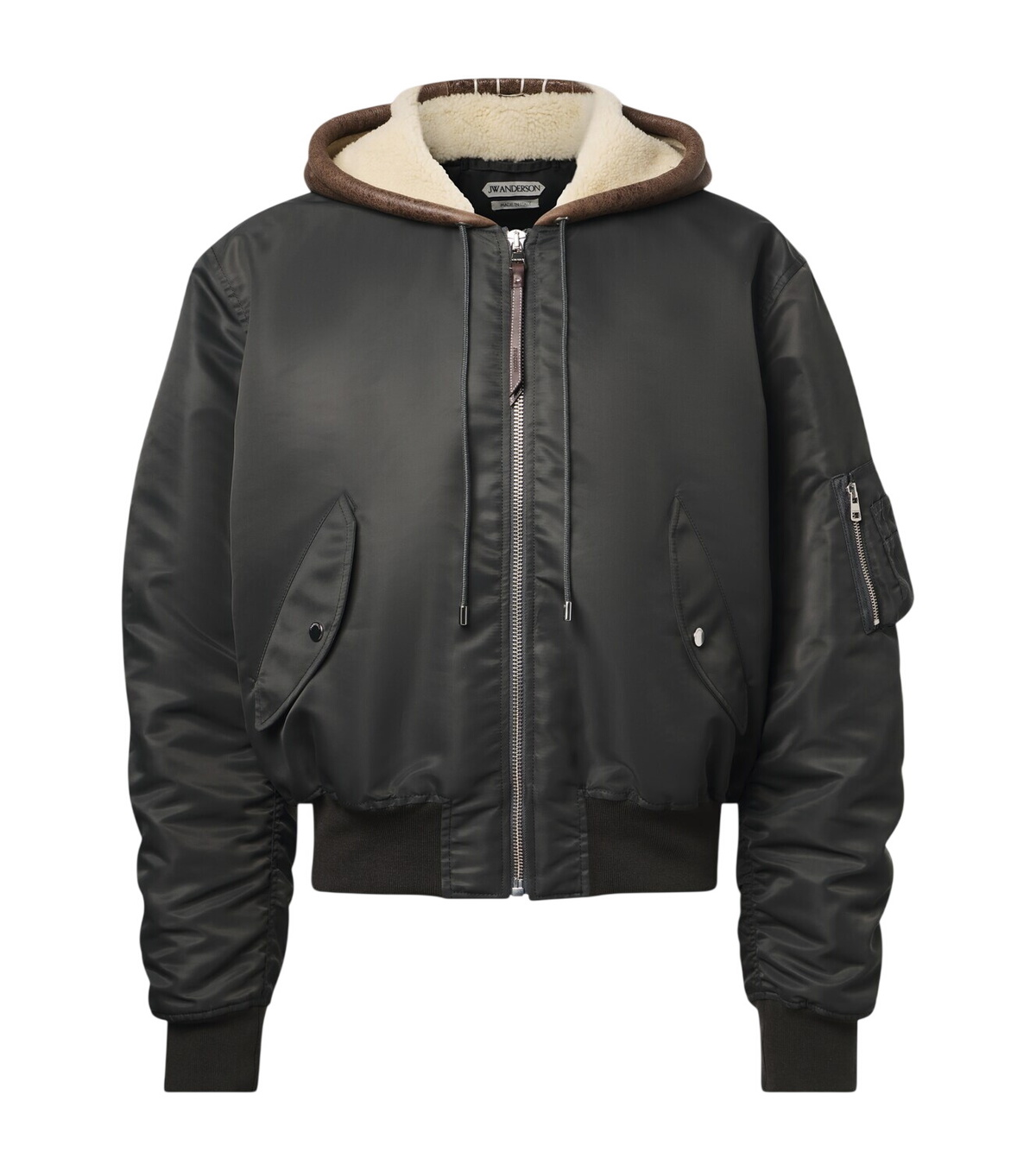 JW Anderson Quilted Hooded Nylon Bomber Jacket Khaki JW Anderson