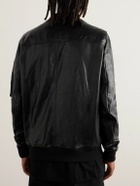 Rick Owens - Waxed-Leather Bomber Jacket - Black