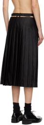 UMBER POSTPAST Black Pleated Midi Skirt