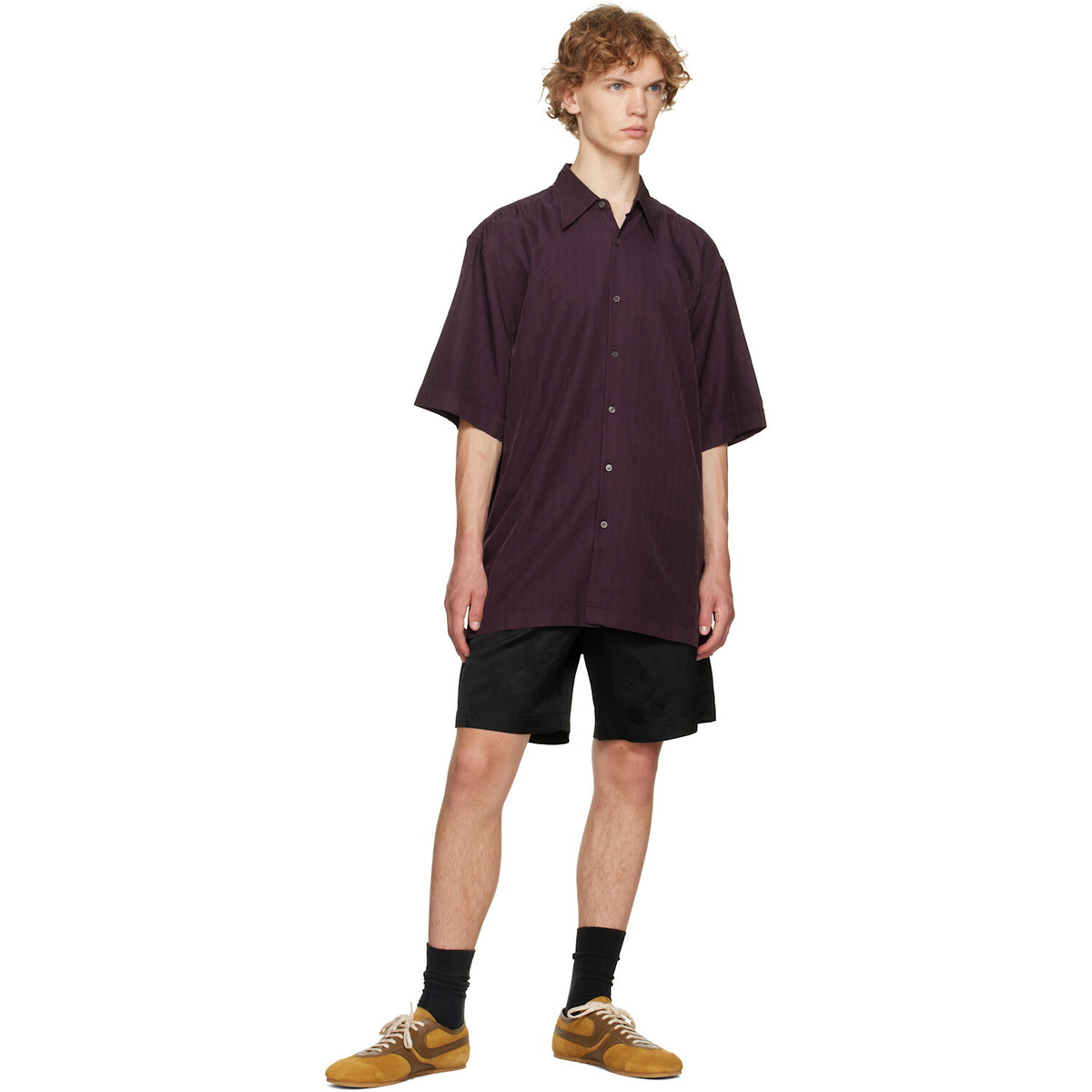 Dries Van Noten Burgundy Floral Shirt