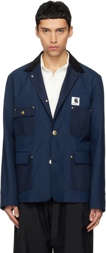 Photo: sacai Navy Carhartt WIP Edition Suiting & Duck Blazer