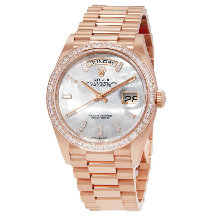 Photo: Rolex Day Date Automatic Chronometer Diamond White Dial Unisex Watch M128395TBR-0026