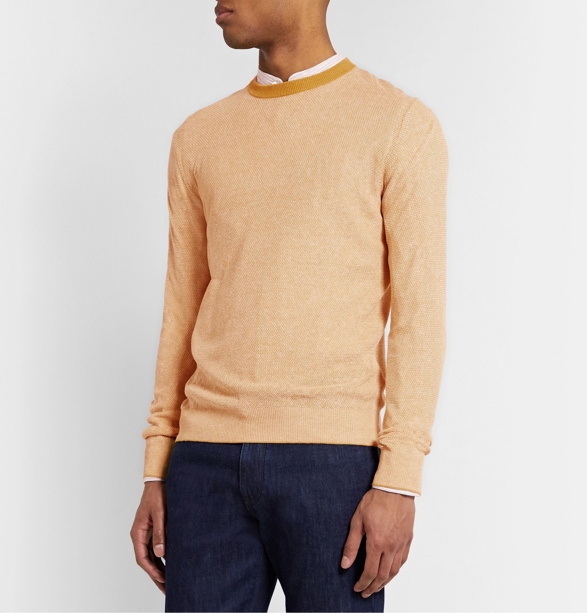 Loro Piana - Slim-Fit Silk and Linen-Blend Sweater - Yellow Loro Piana