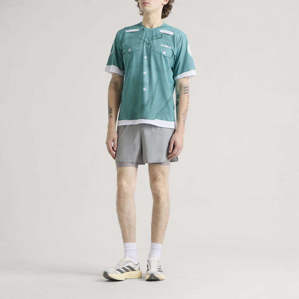 SOAR Men's Printed Tech T-Shirt in Bowling Shirt