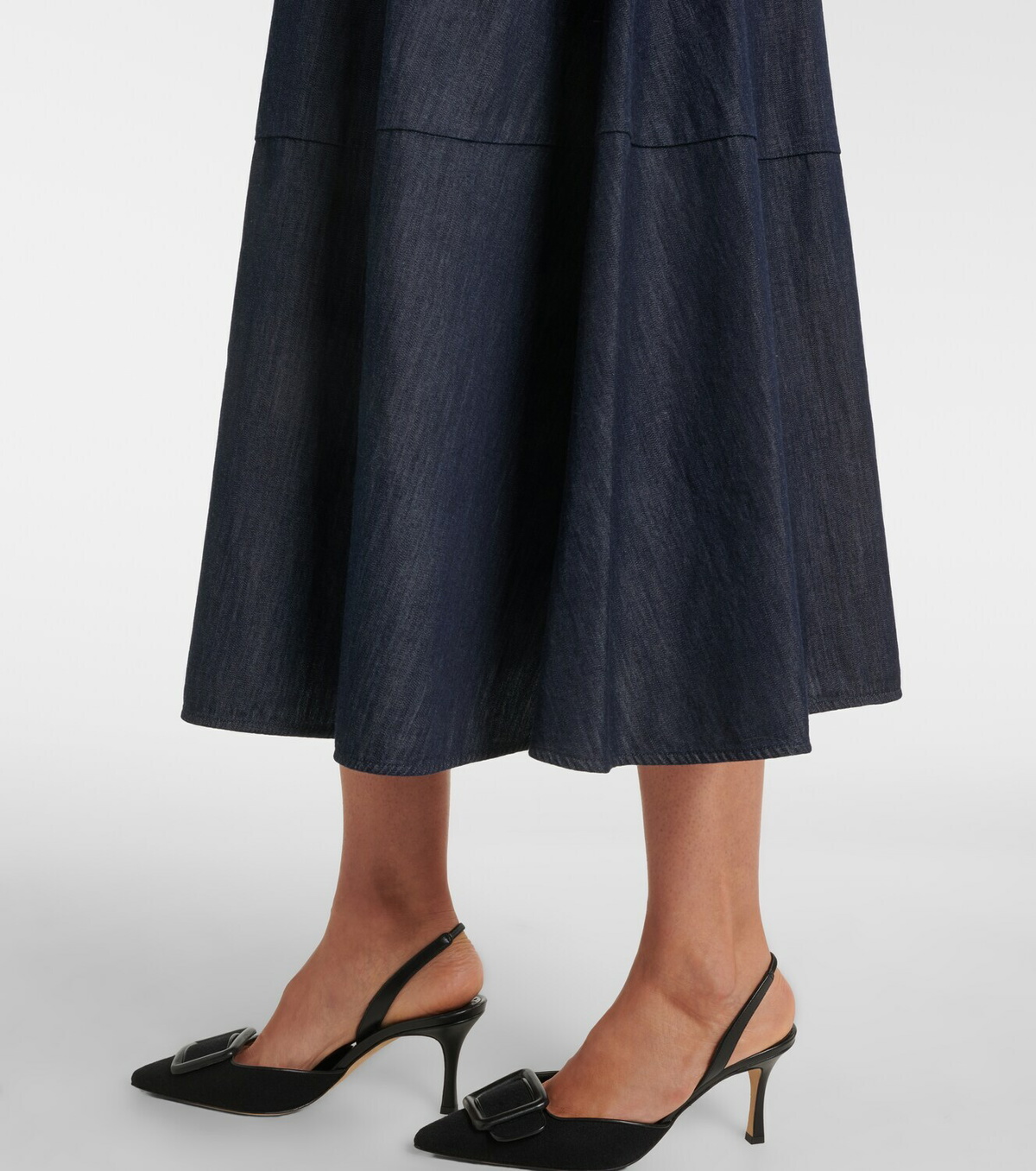 'S Max Mara Belted denim midi skirt