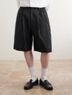 ssstein - Easy Wide-Leg Silk-Blend Shorts - Black
