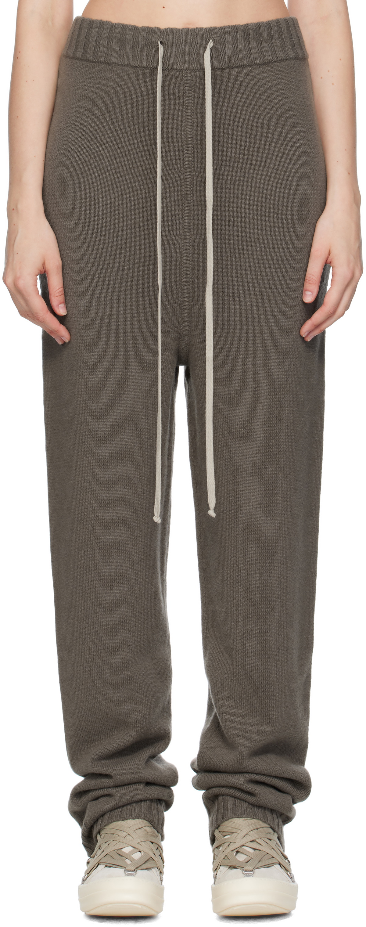 Rick Owens Gray Concordians Rasato Cashmere Knit Lounge Pants