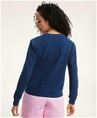 Brooks Brothers Women's Cotton Stretch Terry Print Sweatshirt | Indigo