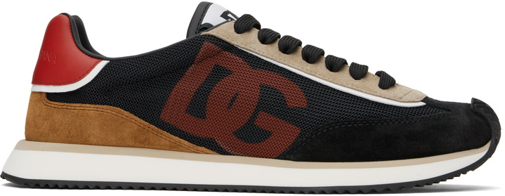 Photo: Dolce&Gabbana Black & Red 'DG' Cushion Sneakers