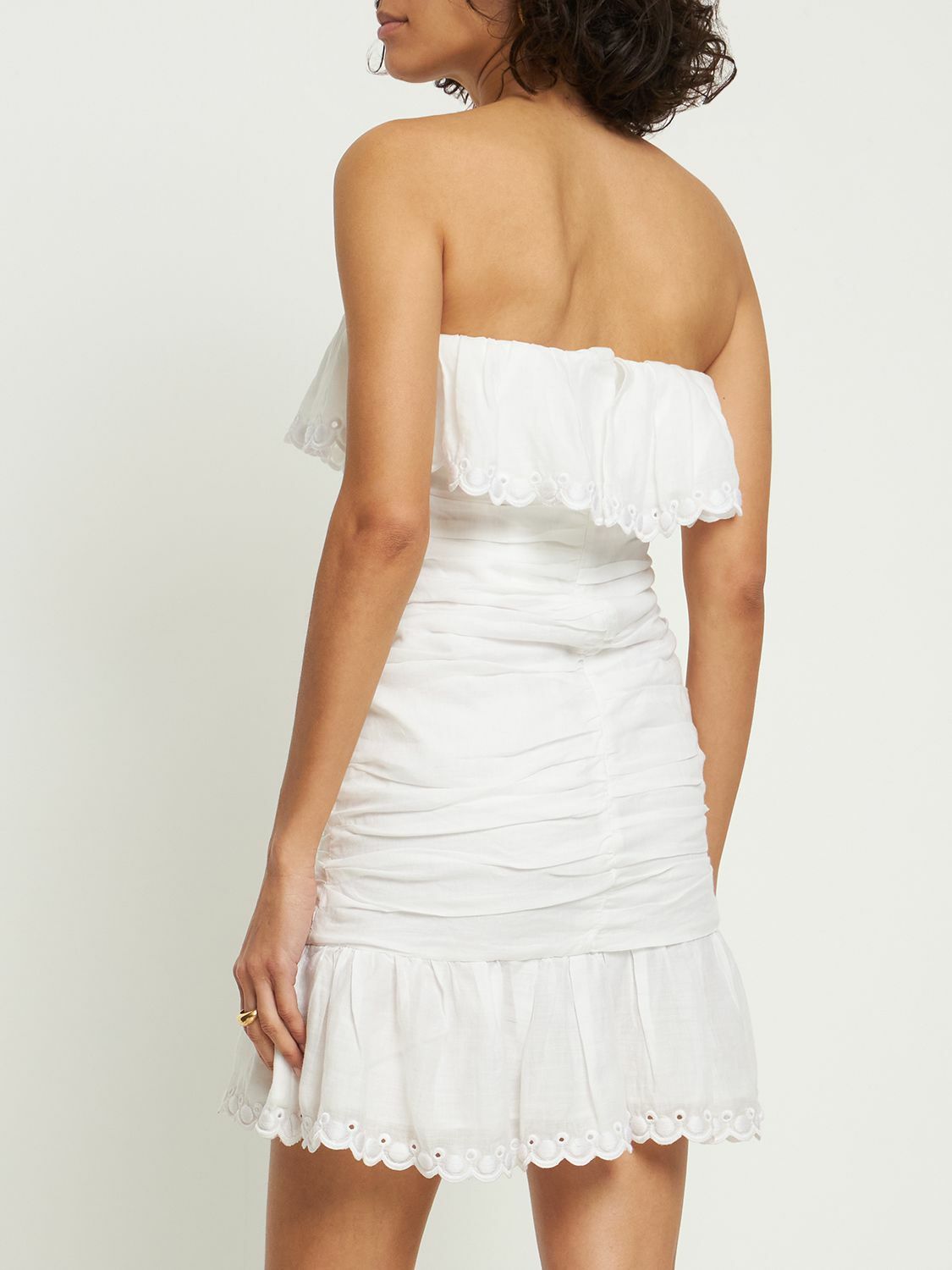 knee length dresses for ladies Ramie Strapless Mini Dress | Dusty Pink | Womens main image 0