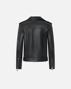 Pinko Soft Nappa Leather Biker Jacket Limo Black