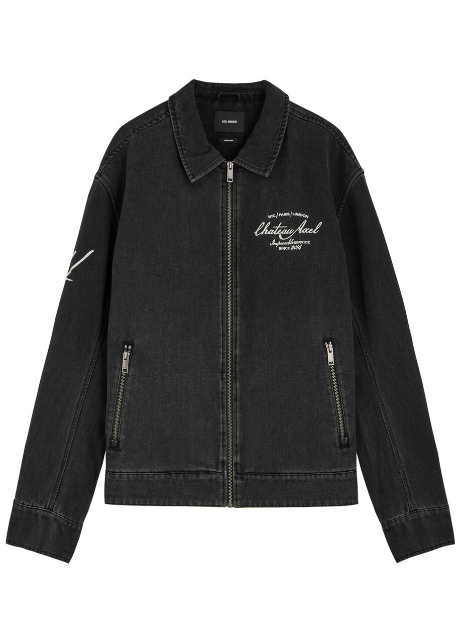 Axel Arigato Resort Logo-embroidered Denim Jacket Black