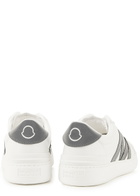 Moncler Monaco Leather Sneakers, Sneakers, White, Grained Leather