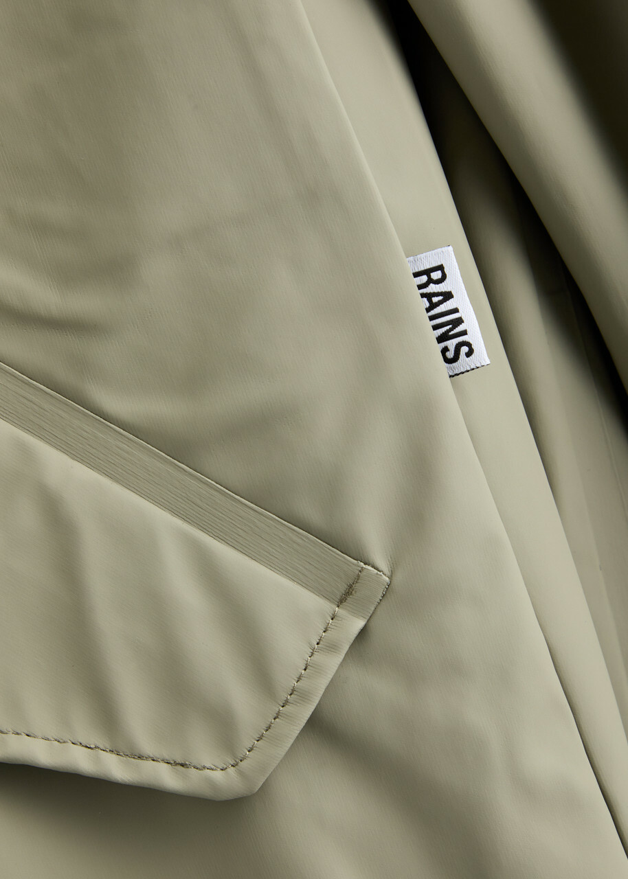 Rains Fishtail Hooded Rubberised Parka Sage