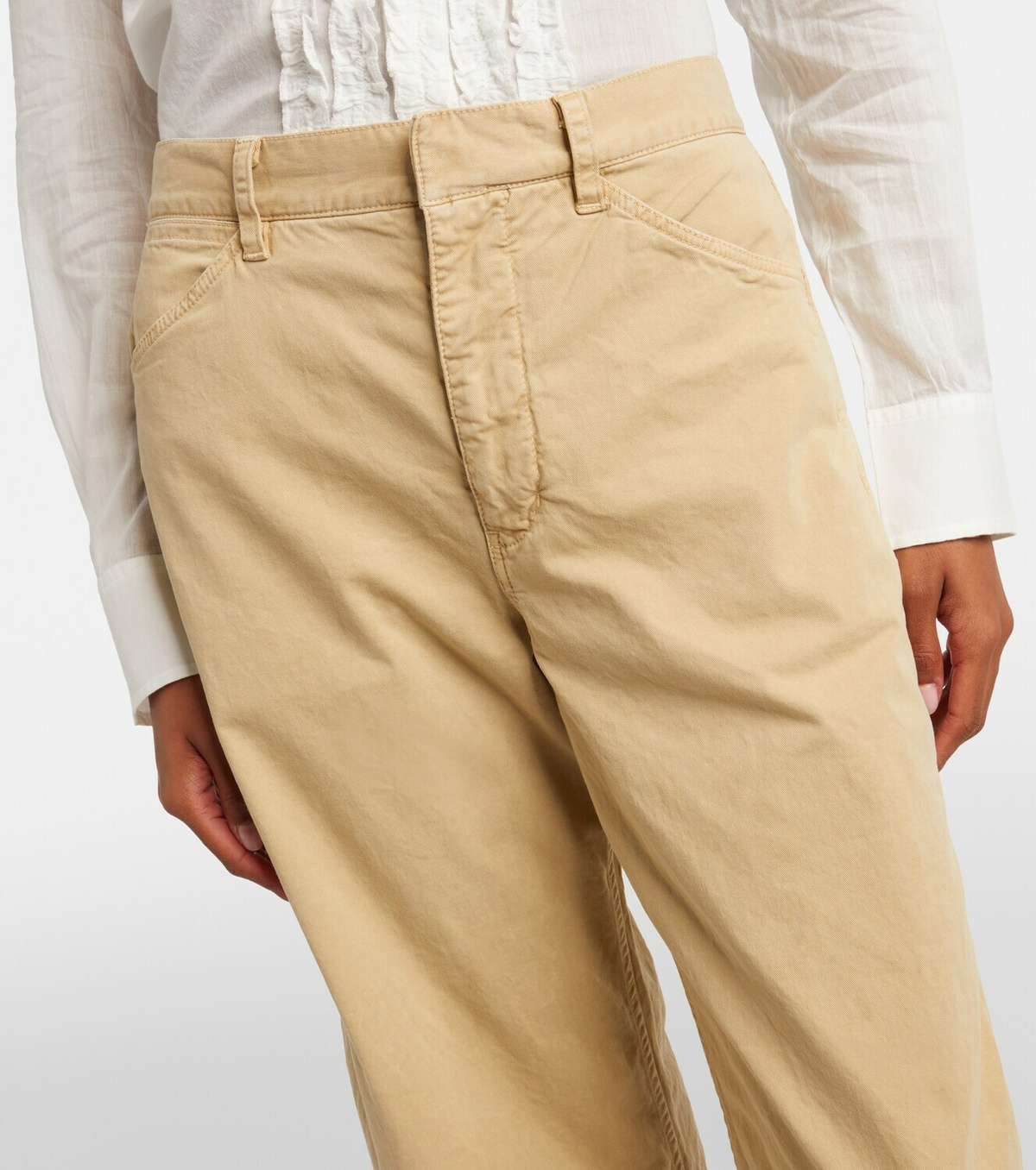 Nili Lotan Tribeca cotton twill barrel-leg pants