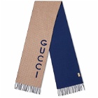 Gucci Men's Poulette Scarf in Ivory/Blue