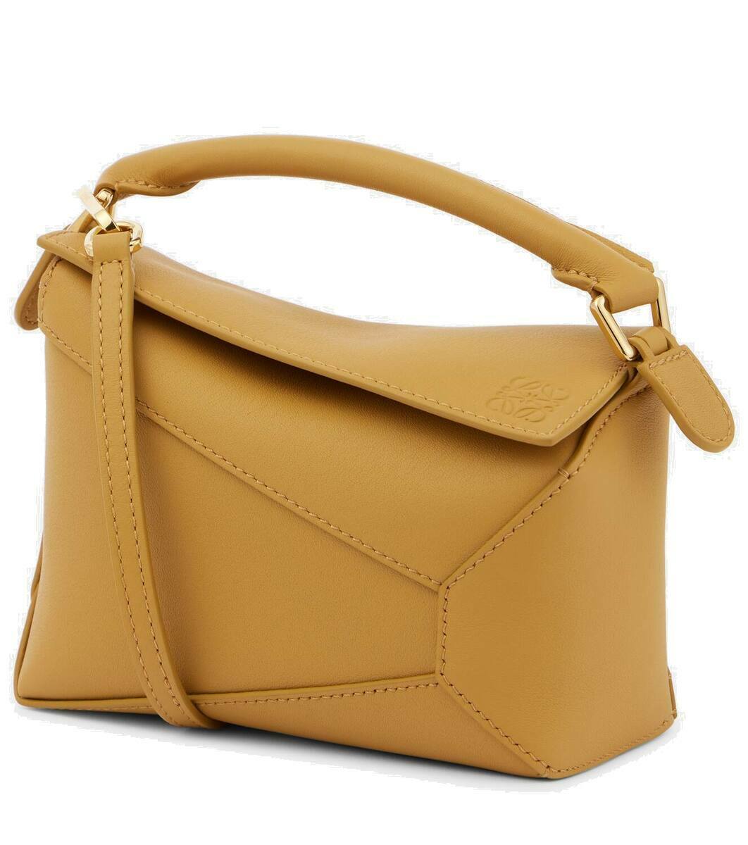 LOEWE Puzzle bag mini leather 2WAY Shoulder Handbag logo Sand Beige