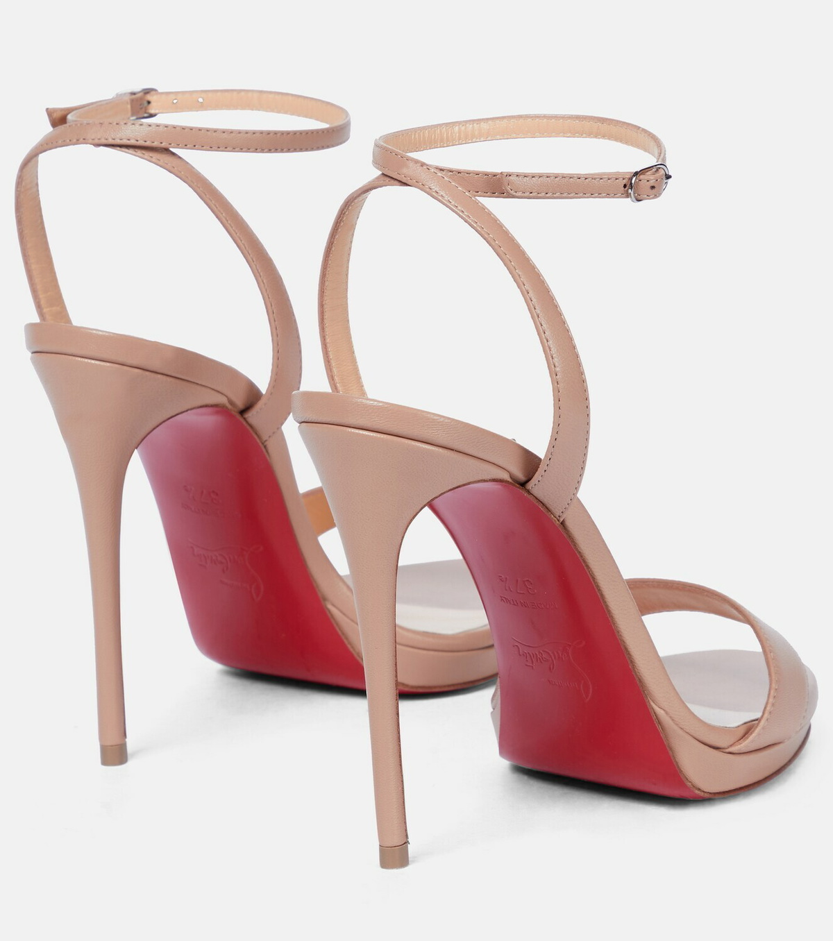 Christian Louboutin loubi queen 100 leather sandals. #christianlouboutin  #shoes #sandals #heels | Christian louboutin, Dressy outfits, Leather  sandals