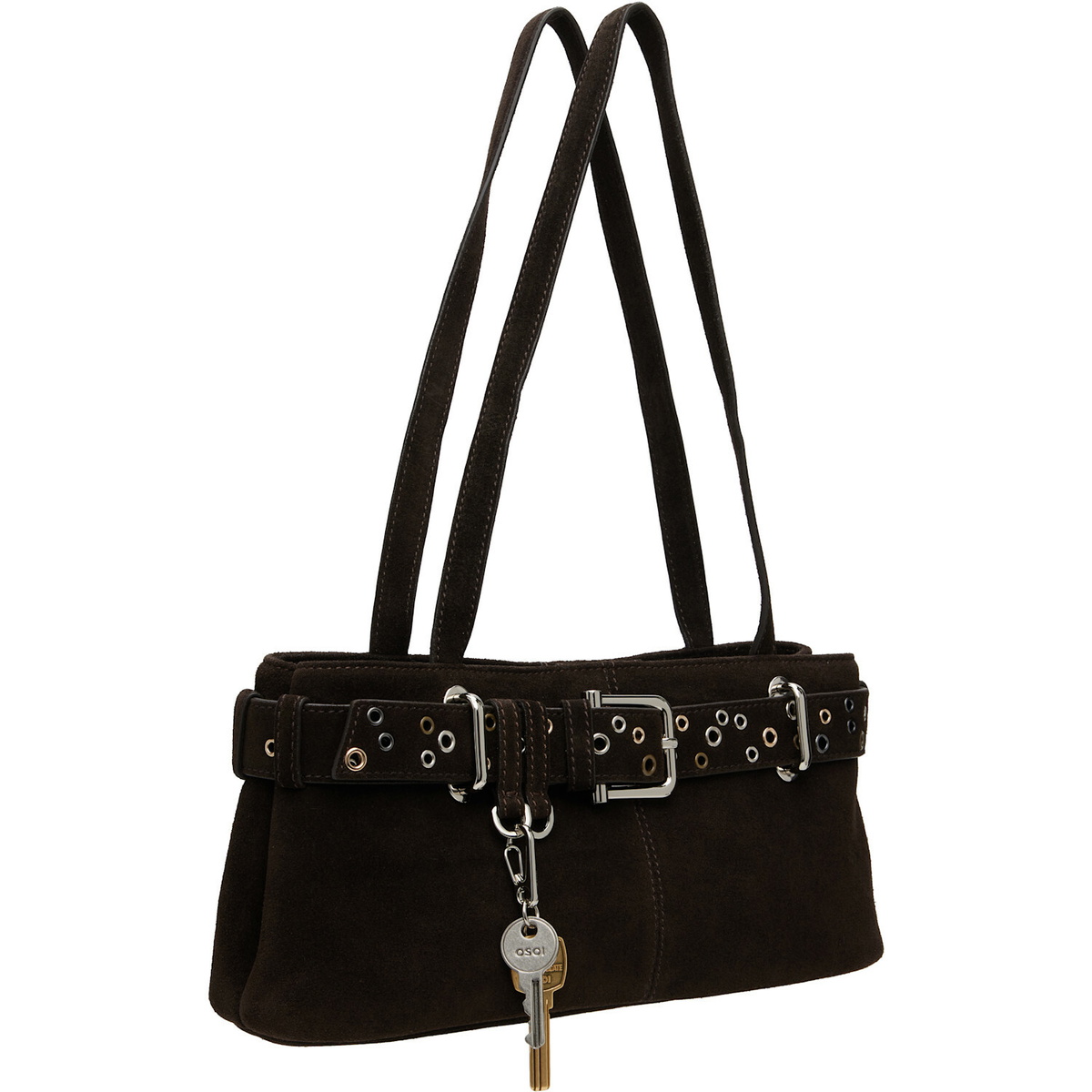 OSOI Brown Shoulder Brocle Mini Bag