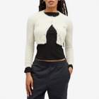 Fiorucci Women's Cropped Furry Knit Cardigan in Off White