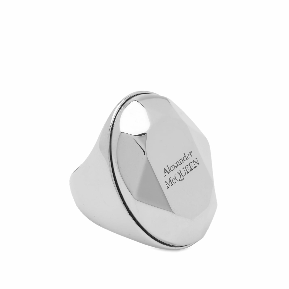 アクセサリー Alexander McQueen Logo Silver Ring Buy Alexander McQueen Identity Chain Ring 'Black/Silver