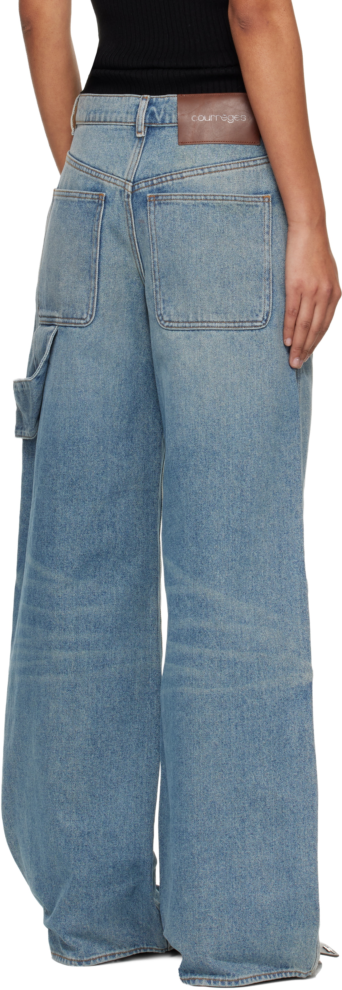 Courrèges Blue Hammer Denim Baggy Jeans
