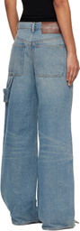 Courrèges Blue Hammer Denim Baggy Jeans