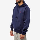 AMI Paris Men's Small A Heart Hoodie in Night Blue