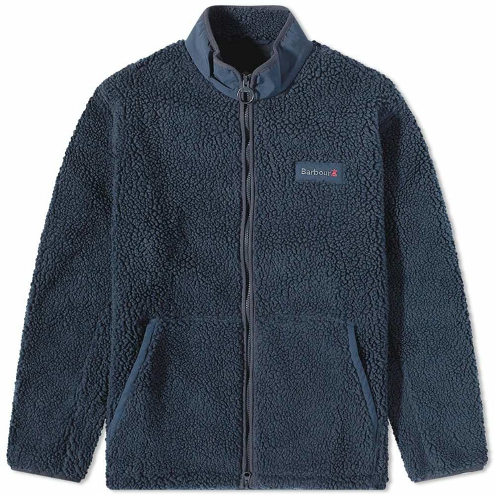 Photo: Barbour Men's Rock Sherpa Fleece Jacket in Navy