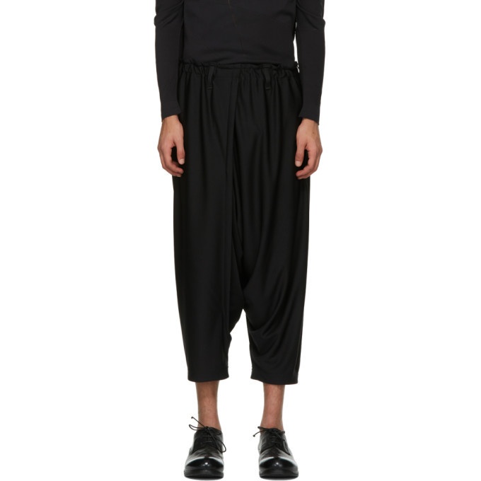 Photo: 132 5. ISSEY MIYAKE Black Recycled Jersey Basic Trousers