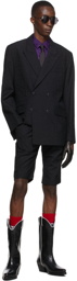 Ernest W. Baker Black Virgin Wool Blazer