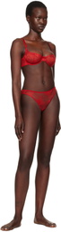 Fleur du Mal Red Bouquet Lace Cheeky Briefs