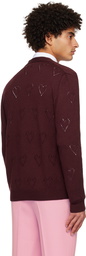 Ernest W. Baker Burgundy Hearts Cardigan