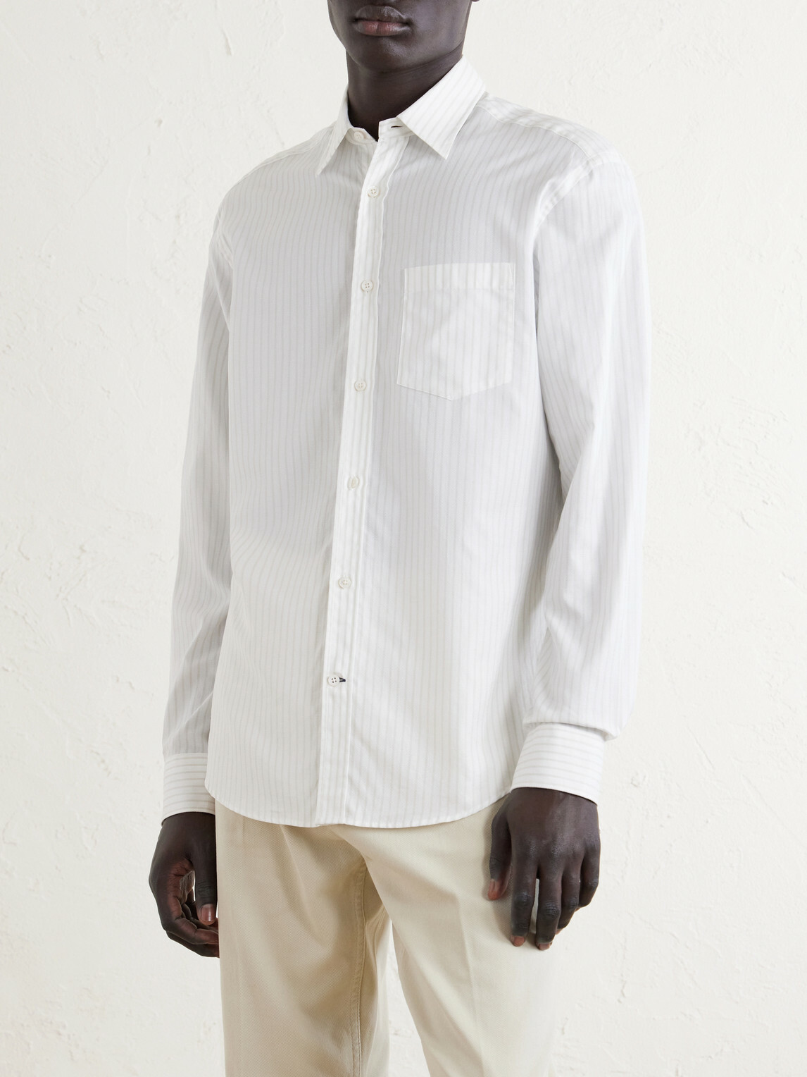 Dunhill - Striped Cotton Shirt - White