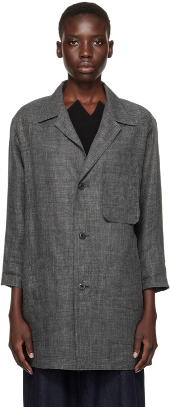 Photo: Y's Gray 3/4 Sleeve Blazer