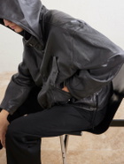 Enfants Riches Déprimés - Malcom Leather Hooded Jacket - Black