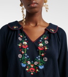 Rixo Sofira embroidered cotton top