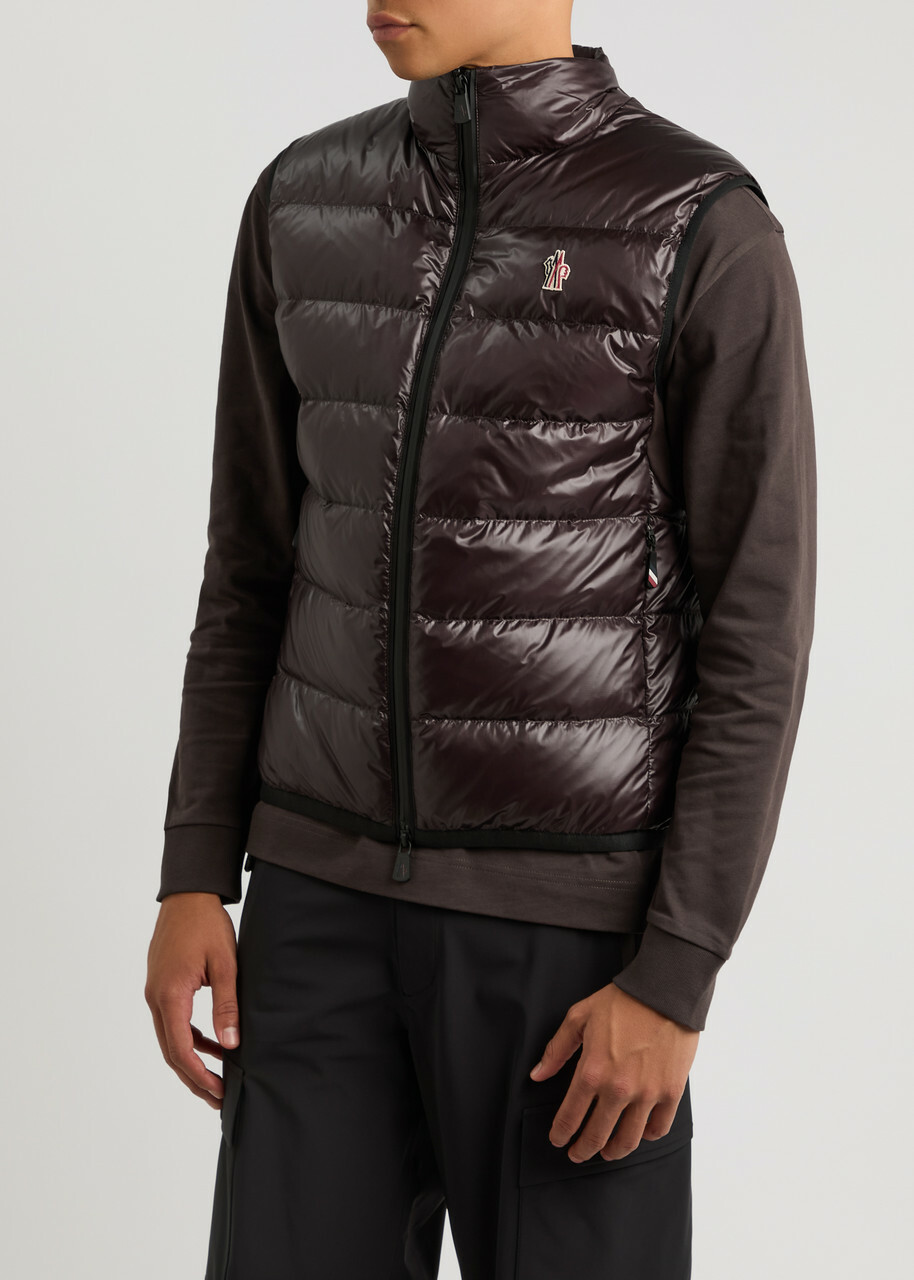 Moncler Grenoble Quilted Stretch-jersey and Nylon Gilet Brown