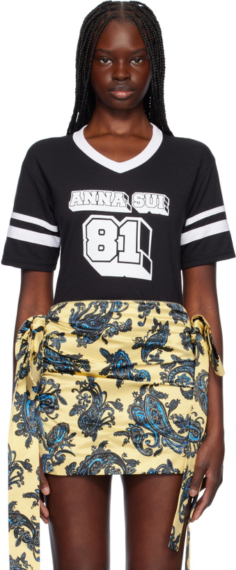 Photo: Anna Sui Black 'Anna Sui' Logo T-shirt