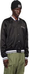 Off-White Black College Satin Bomber Jacket