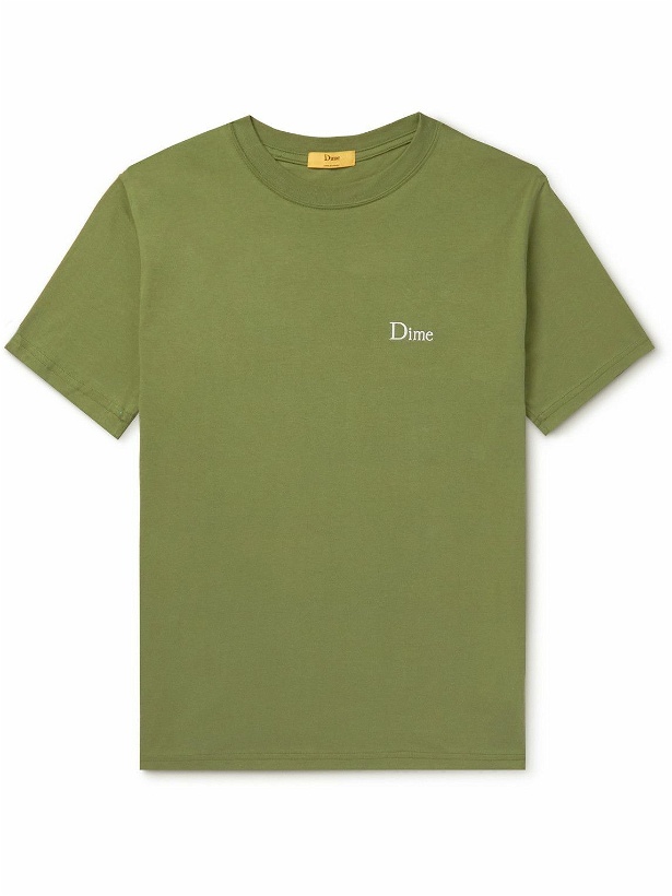 Photo: DIME - Classic Logo-Embroidered Cotton-Jersey T-Shirt - Green