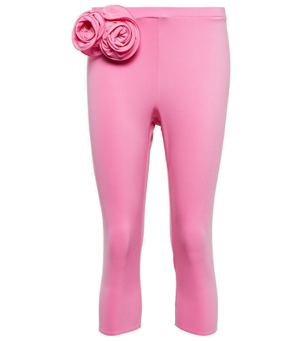 Magda Butrym 3d Rose Cropped Leggings in Pink