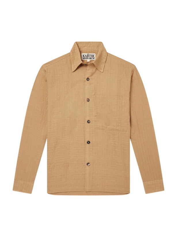 Photo: Kartik Research - Checked Cotton Shirt - Neutrals